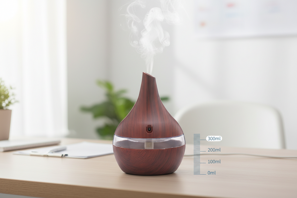 Wood Grain Aroma Diffuser & Cool Mist Humidifier USB Essential Oil Diffuser for Home, Office & Bedroom