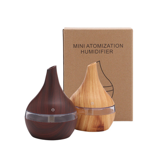 Wood Grain Aroma Diffuser & Cool Mist Humidifier USB Essential Oil Diffuser for Home, Office & Bedroom